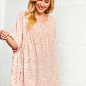Pink LEOPARD PRINT CAPPED SLEEVE BABYDOLL DRESS